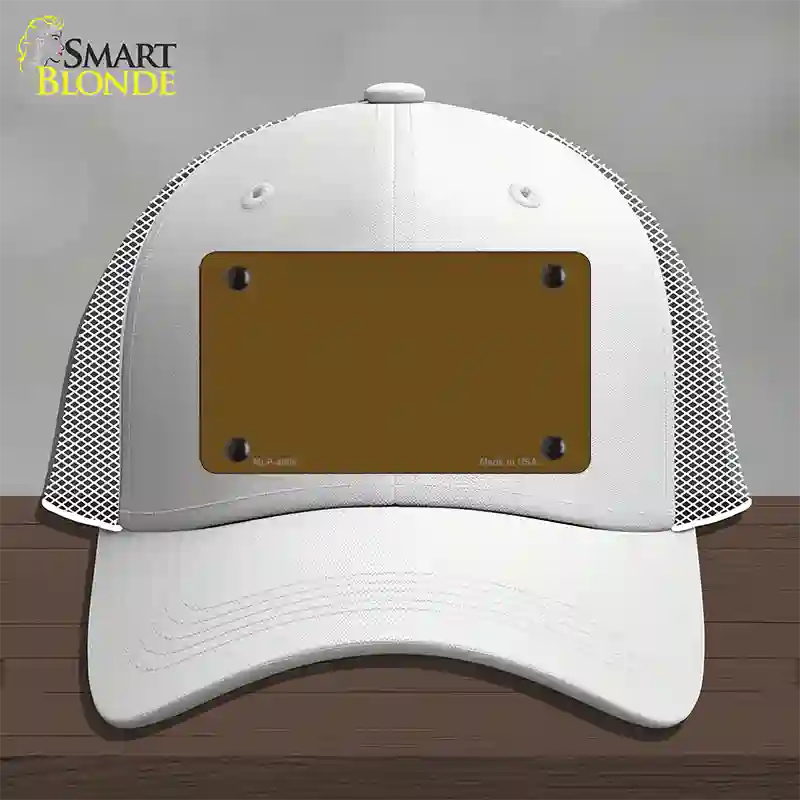Brown Solid Novelty License Plate Hat Mesh / White