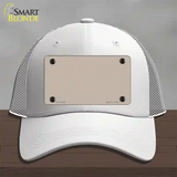 Tan Solid Novelty License Plate Hat Mesh / White