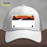Nebraska Amber State Blank Novelty License Plate Hat Mesh / White