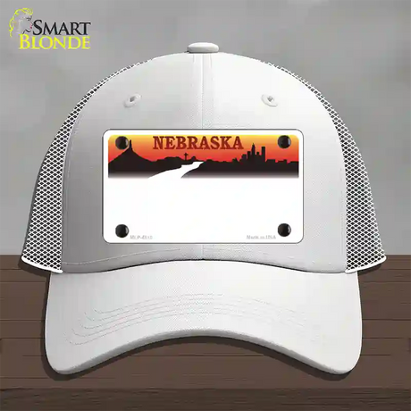 Nebraska Amber State Blank Novelty License Plate Hat Mesh / White