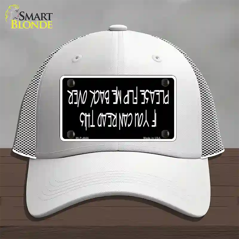 Flip Me Over Metal Novelty License Plate Hat Mesh / White