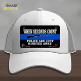 Police Are Just Minutes Away Novelty License Plate Hat Mesh / White