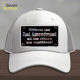 Without 2nd Amendment Novelty License Plate Hat Mesh / White