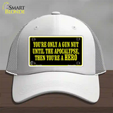 Gun Nut Novelty License Plate Hat Mesh / White