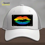 Lips Novelty License Plate Hat Mesh White
