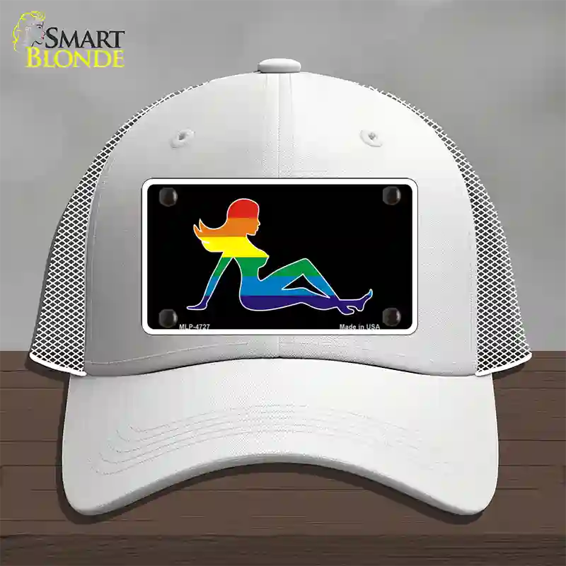 Mud Flap Girl Novelty License Plate Hat Mesh White