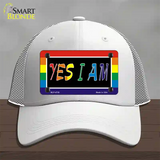 Yes I Am Novelty License Plate Hat Mesh White