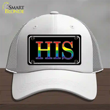 His Rainbow Novelty License Plate Hat Mesh White