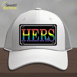 Hers Rainbow Novelty License Plate Hat Mesh White