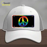 Peace Sign Novelty License Plate Hat Mesh White