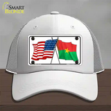 United States Burkina Faso Crossed Flags Novelty License Plate Hat Sign Mesh / White