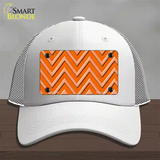 Orange Light Orange Large Chevron Novelty License Plate Hat Mesh / White