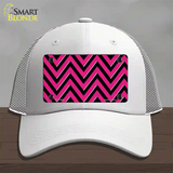 Pink Black Large Chevron Novelty License Plate Hat Mesh / White