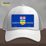 Alberta Canada Novelty License Plate Hat Mesh / White