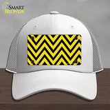 Yellow Black Chevron Novelty License Plate Hat Mesh / White