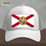 Florida State Flag Novelty License Plate Hat Mesh / White