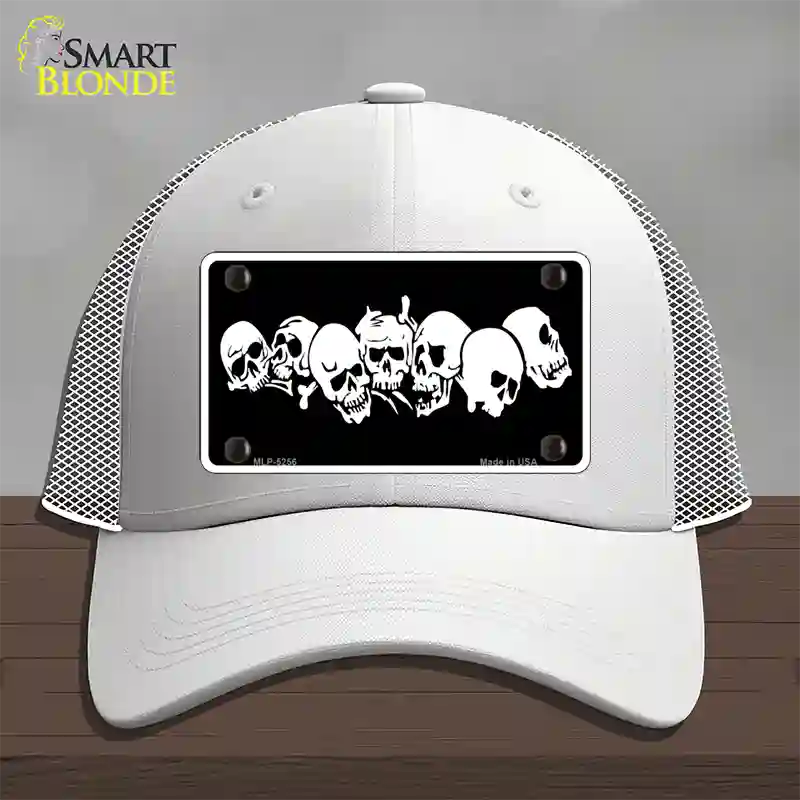 Skulls Novelty License Plate Hat Mesh / White