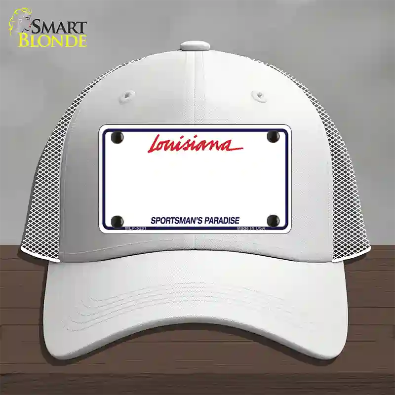 Louisiana Sportsman Blank Plate Novelty License Plate Hat Mesh / White