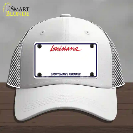 Louisiana Sportsman Blank Plate Novelty License Plate Hat Mesh / White