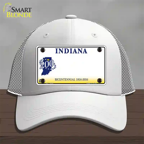Indiana State Bicentennial Novelty License Plate Hat Mesh / White