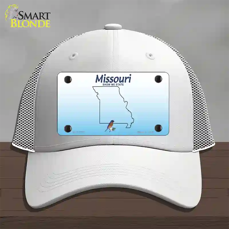 Missouri Show Me Blank Novelty License Plate Hat Mesh / White