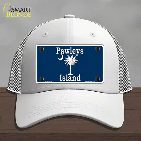 Pawleys Island Blue Novelty License Plate Hat Mesh / White