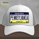 Pennsylvania State Novelty License Plate Hat Mesh / White
