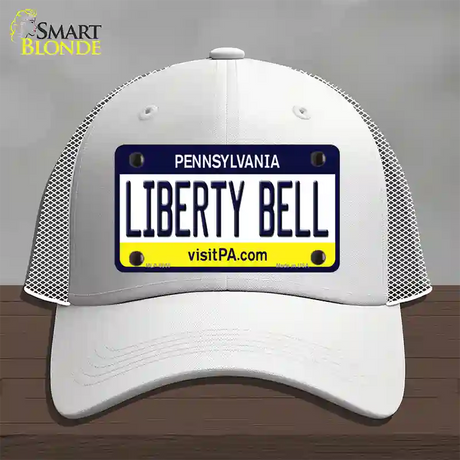 Liberty Bell Pennsylvania State Novelty License Plate Hat Mesh / White