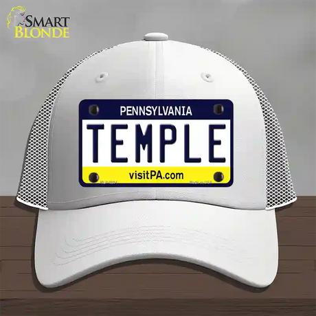 Temple Pennsylvania State Novelty License Plate Hat Mesh / White