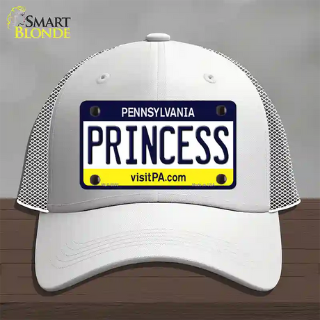 Princess Pennsylvania State Novelty License Plate Hat Mesh / White