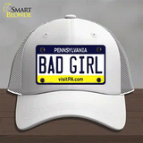 Bad Girl Pennsylvania State Novelty License Plate Hat Mesh / White