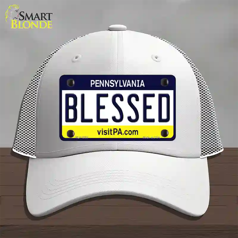 Blessed Pennsylvania State Novelty License Plate Hat Mesh / White