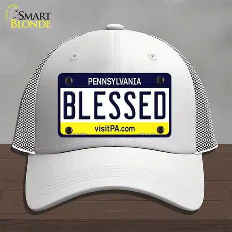Blessed Pennsylvania State Novelty License Plate Hat Mesh / White