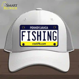 Fishing Pennsylvania State Novelty License Plate Hat Mesh / White