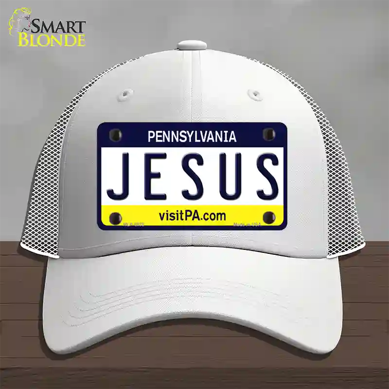 Jesus Pennsylvania State Novelty License Plate Hat Mesh / White