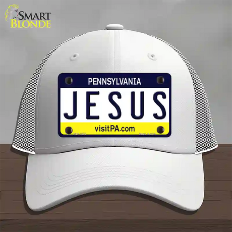 Jesus Pennsylvania State Novelty License Plate Hat Mesh / White