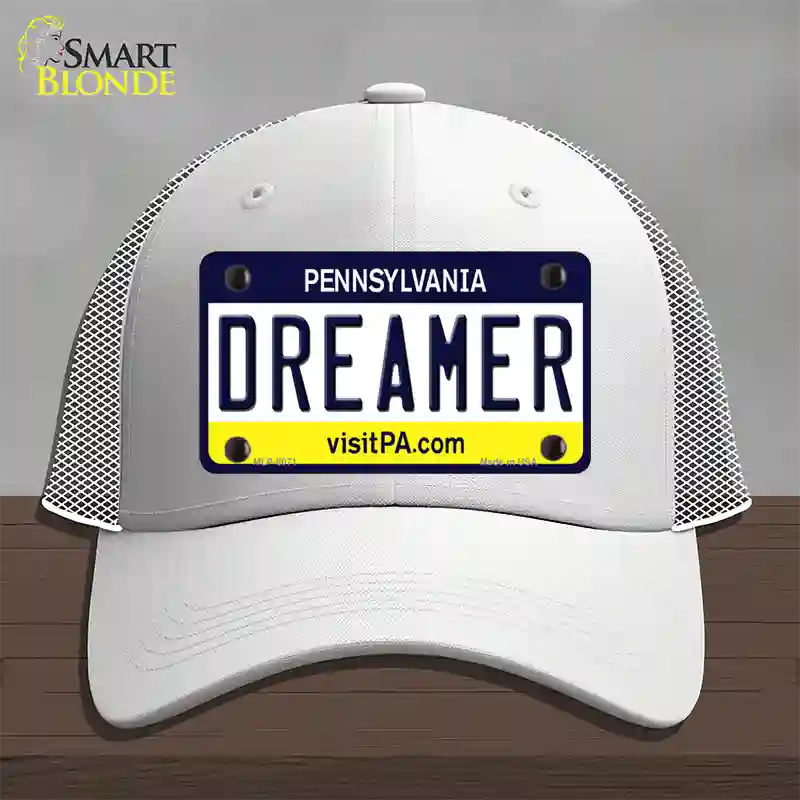 Dreamer Pennsylvania State Novelty License Plate Hat Mesh / White