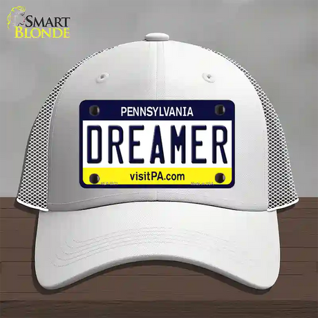 Dreamer Pennsylvania State Novelty License Plate Hat Mesh / White