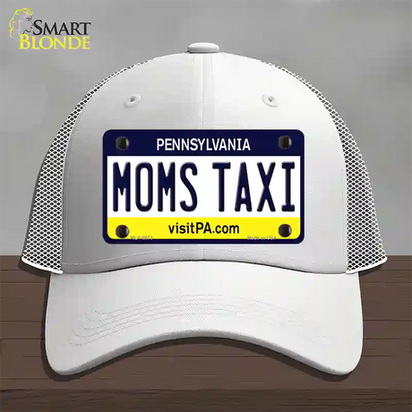 Moms Taxi Pennsylvania State Novelty License Plate Hat Mesh / White