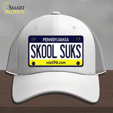 Skool Suks Pennsylvania State Novelty License Plate Hat Mesh / White