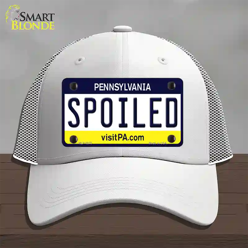 Spoiled Pennsylvania State Novelty License Plate Hat Mesh / White