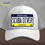 Scuba Diver Pennsylvania State Novelty License Plate Hat Mesh / White