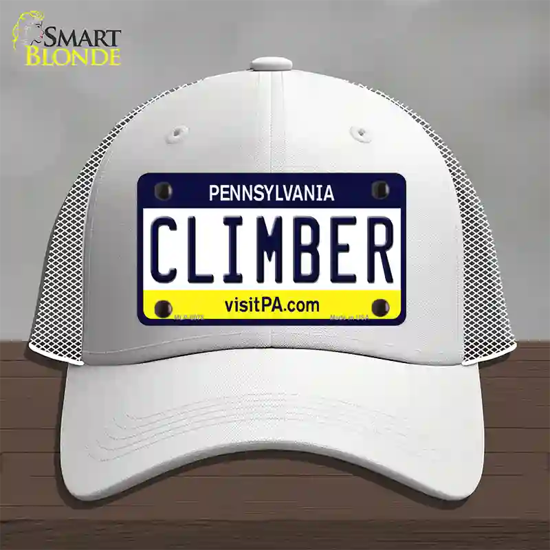 Climber Pennsylvania State Novelty License Plate Hat Mesh / White