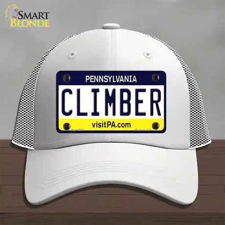 Climber Pennsylvania State Novelty License Plate Hat Mesh / White