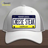 Cheese Steak Pennsylvania State Novelty License Plate Hat Mesh / White