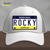 Rocky Pennsylvania State Novelty License Plate Hat Mesh / White