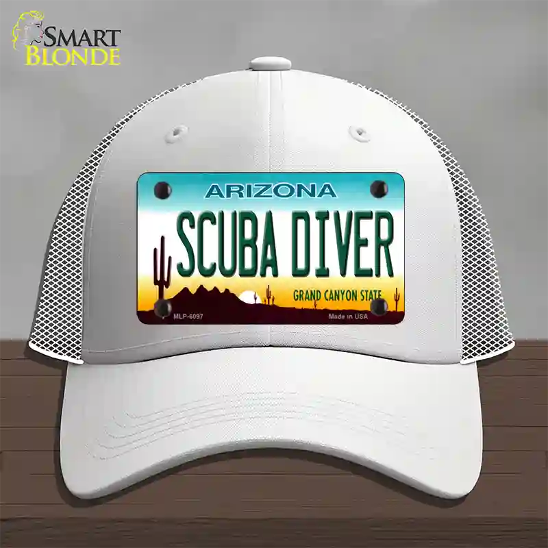 Arizona Scuba Diver Novelty License Plate Hat Mesh / White