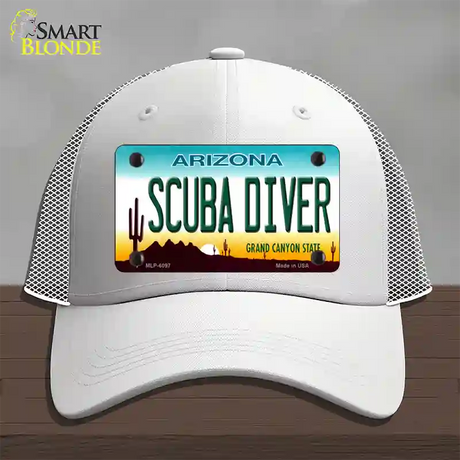 Arizona Scuba Diver Novelty License Plate Hat Mesh / White