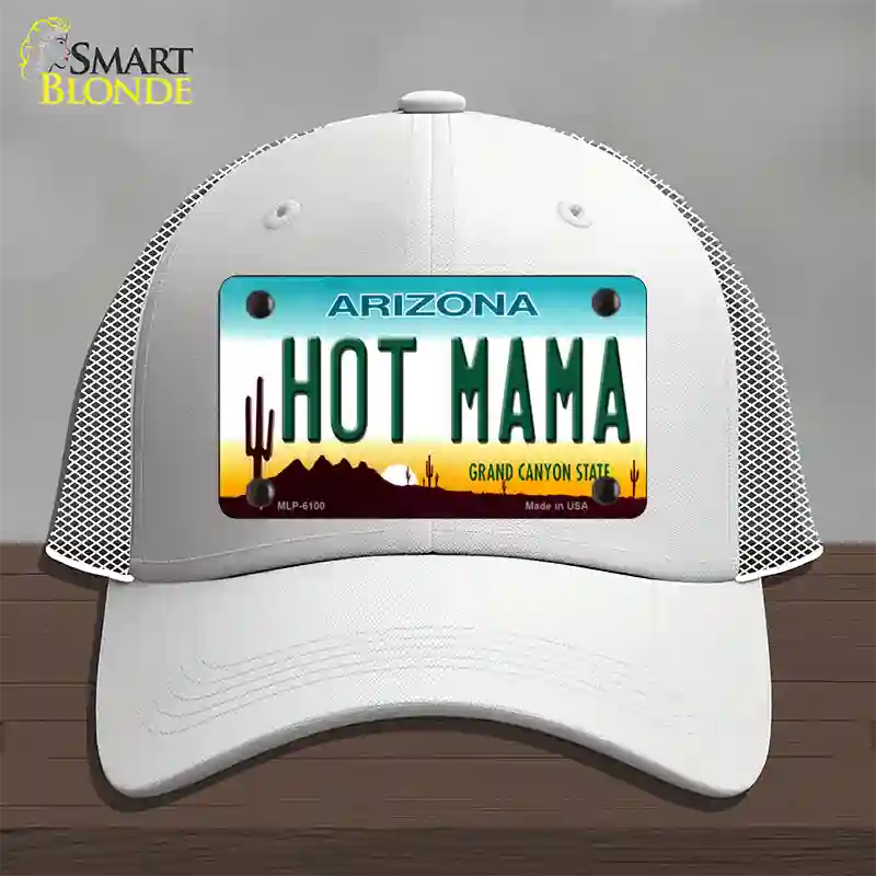 Arizona Hot Mama Novelty License Plate Hat Mesh / White
