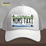 Moms Taxi Michigan Novelty License Plate Hat Mesh / White